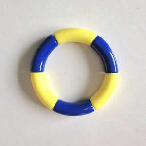 Bracelet bouée bleu roy et jaune