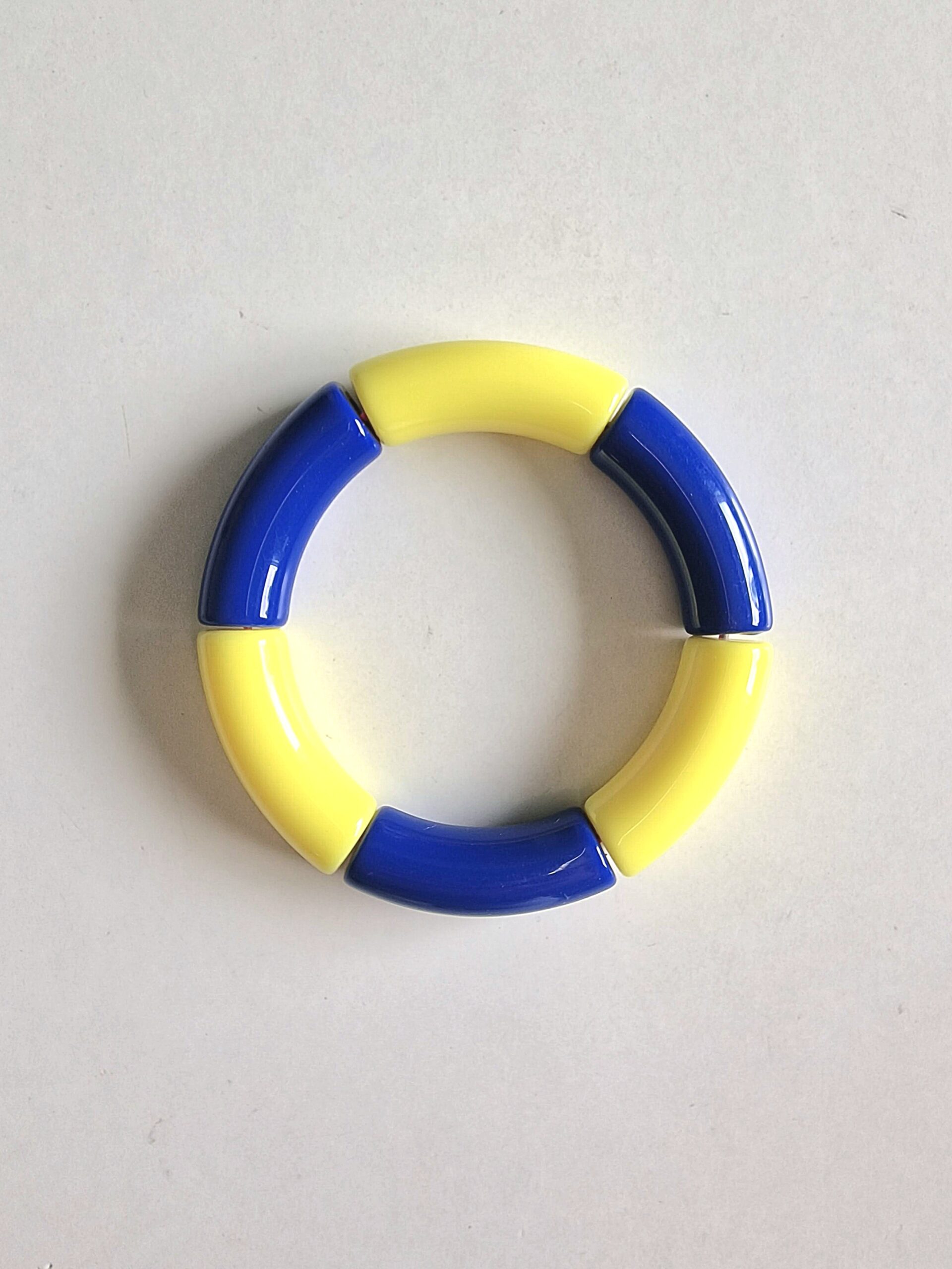 Bracelet bouée bleu roy et jaune