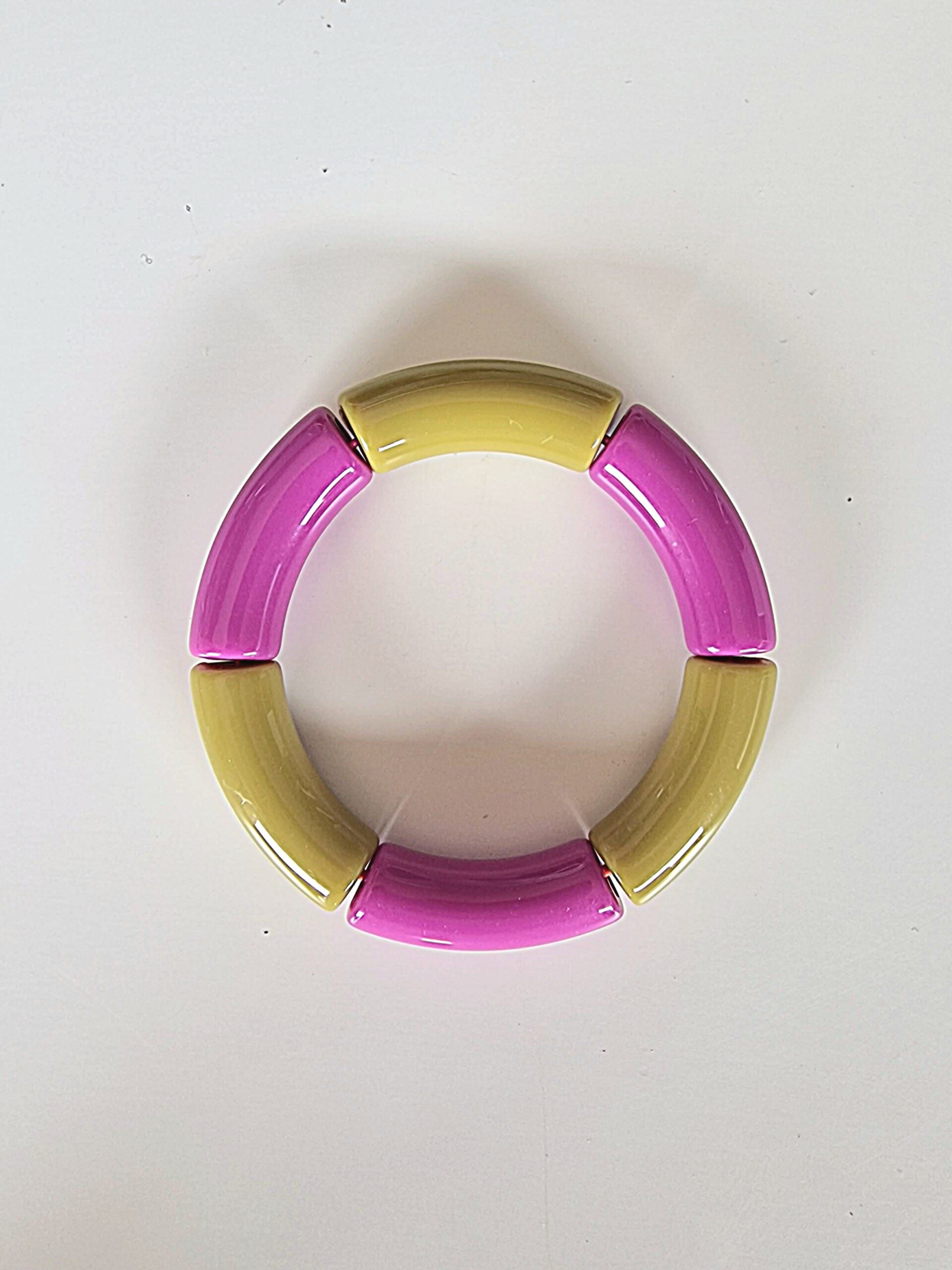 Bracelet bouée olive et mauve