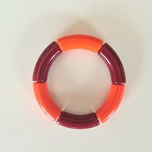Bracelet bouée bordeaux et orange foncé