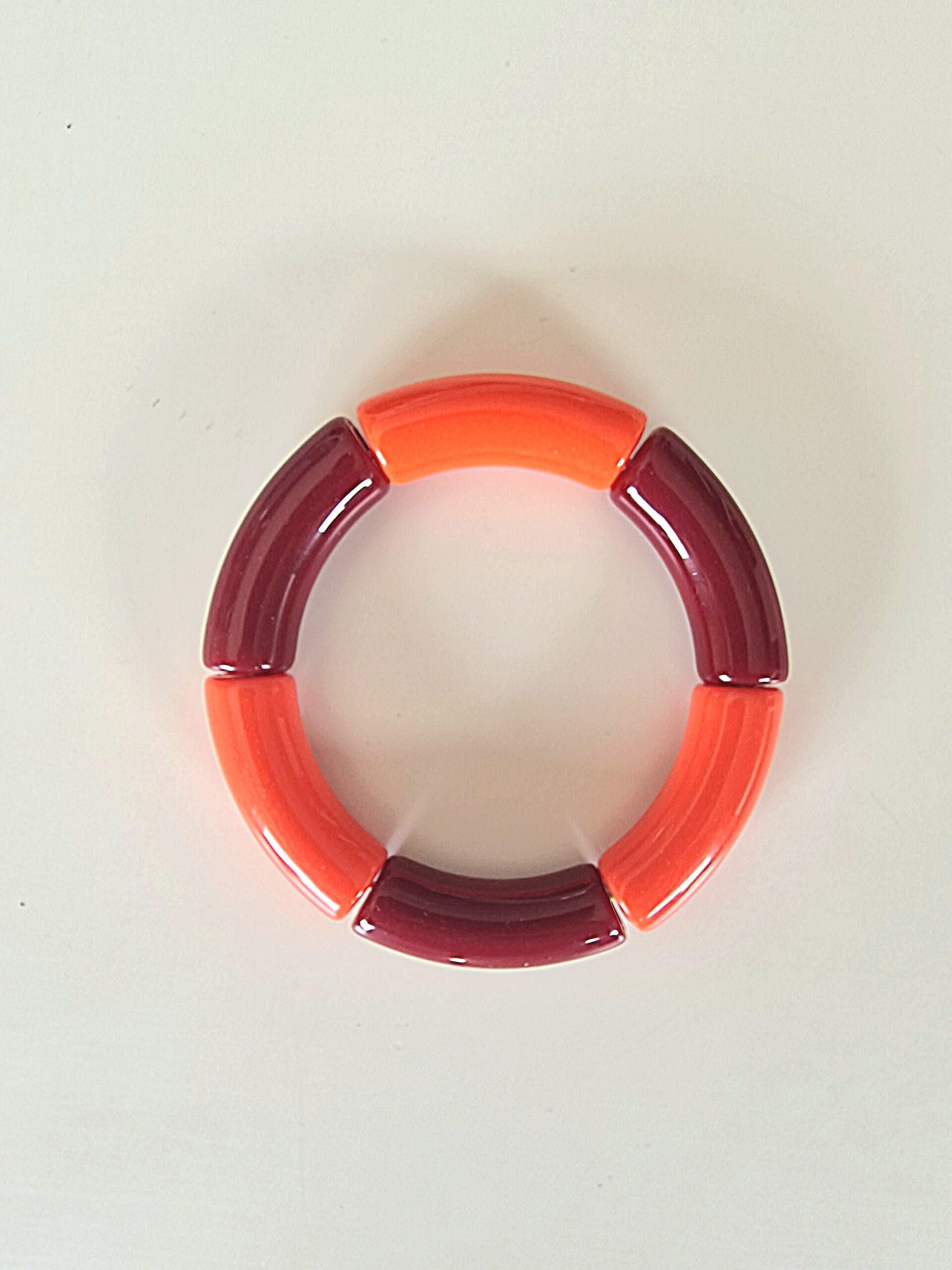 Bracelet bouée bordeaux et orange foncé