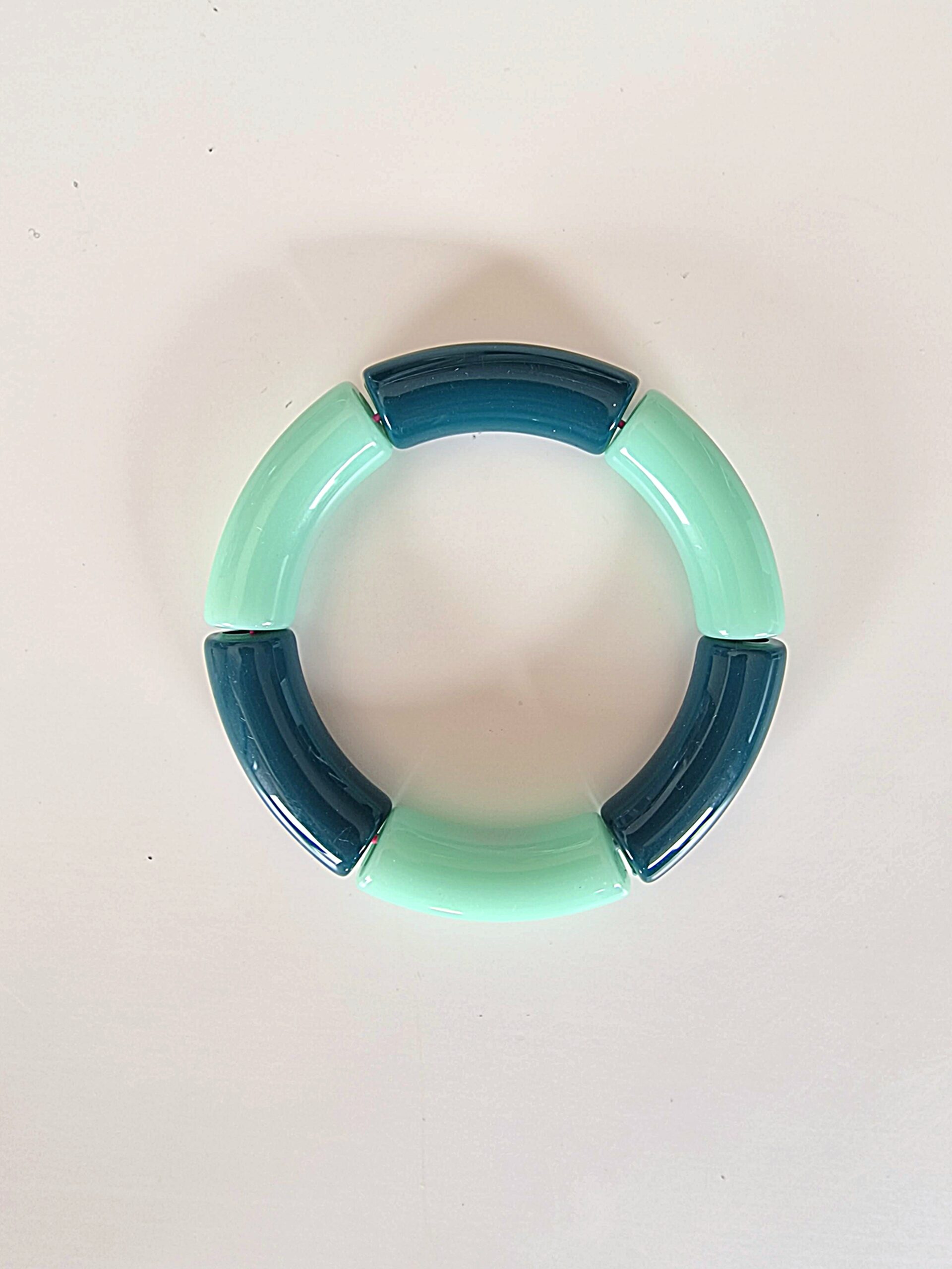 Bracelet bouée vert canard et mint