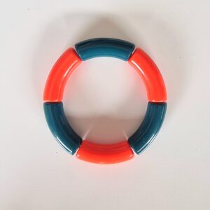 Bracelet bouée vert canard et orange foncé