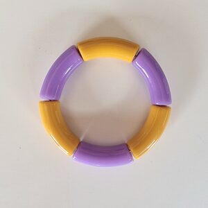 Bracelet bouée moutarde et mauve
