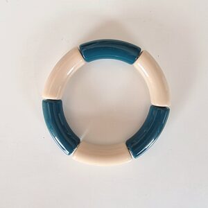 Bracelet bouée vert canard et beige