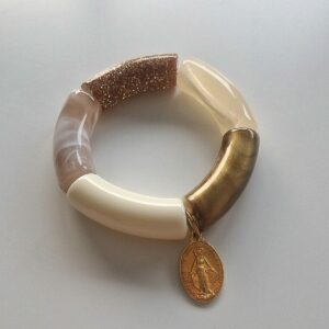 Bracelet enfant BAZHUS X CATHO RETRO, médaille champagne