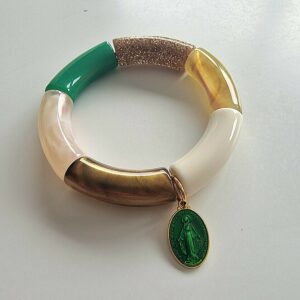 Bracelet BAZHUS X CATHO RETRO, médaille verte